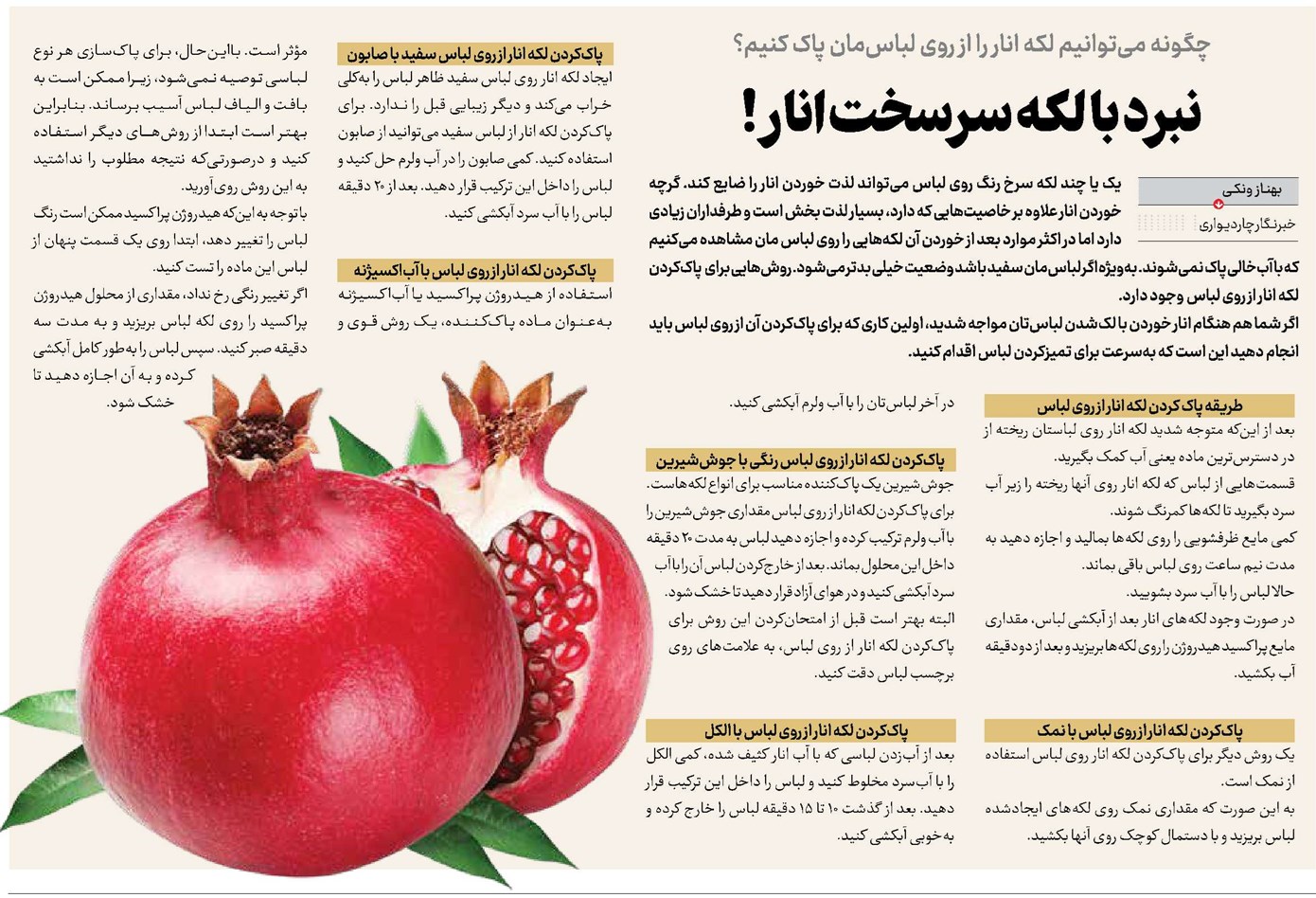 نبرد با لکه سرسخت انار!
