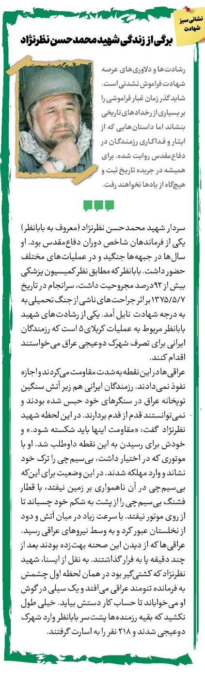 برگی از زندگی شهید محمدحسن نظرنژاد