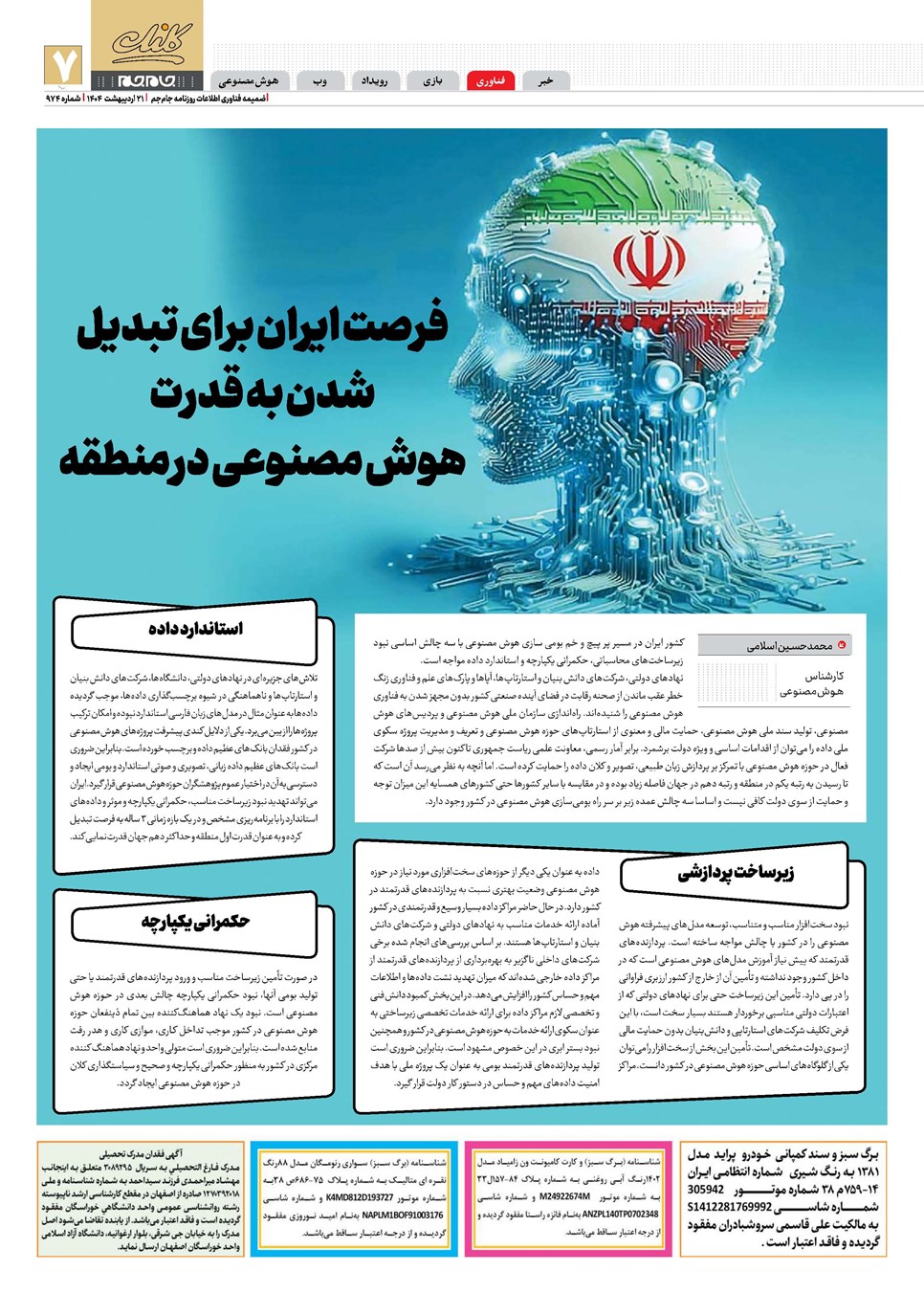روزنامه تاریخ ۲۲ اردیبهشت ۱۴۰۴